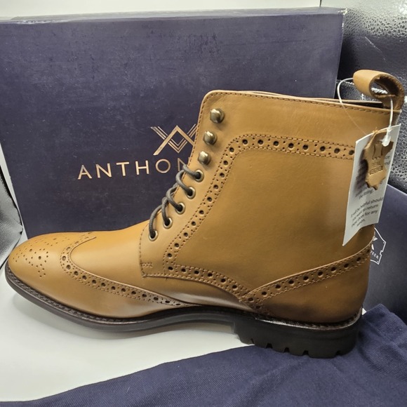 Anthony Veer Grant Boots Walnut 11D In Commando Sole Wingtip‎ Lace Up NWB - Picture 8 of 15